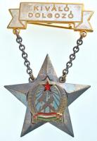 ~1950. Kiváló Dolgozó Rákosi-címeres zománcozott fém kitüntetés, eredeti, dombornyomott Rákosi-címeres tokban T:1-