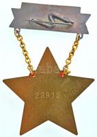 ~1950. "Kiváló Dolgozó" Rákosi-címeres zománcozott fém kitüntetés, hátoldalán "23915&...