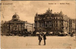 1909 Budapest XI. Gellért tér, villamos . Fellner Mór kiadása (EK)