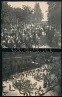 cca 1930 Nagykőrös, felvonulás / körmenet, 2 db fotó, 8×10,5 cm