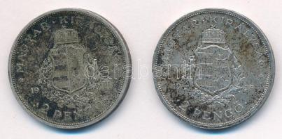 1936. 2P Ag "Liszt Ferenc" (2x) T:1-,2 patina 
Adamo P7