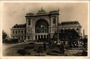 1939 Budapest VII. Keleti pályaudvar, vasútállomás, villamos (EK)