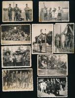 1933 Gödöllő, Jamboree, 9 db fotó, némelyik felületén törésnyom és folt, 6×8,5 cm