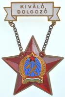 ~1950. Kiváló dolgozó Rákosi-címeres zománcozott fém kitüntetés (Al csillagon műanyag rátét) T:1-