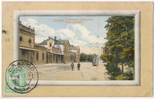 1911 Sopron, Győri vasúti pályaudvar, villamos. TCV card (EK)