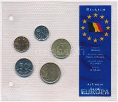 Belgium 1982-1992. 50c-50Fr (5xklf) Európa utolsó pénzei vákuumcsomagolt forgalmi szett T:2,2- Belgium 1982-1992. 50 Cents - 50 Francs (5xdiff) Europes last coins coin set in vacuum packing C:XF,VF