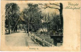 1899 (Vorläufer) Malacka, Malacky; Kastély út / castle road (vágott / cut)