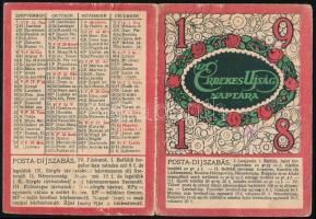 1918 Az Érdekes Újság naptára, kinyitható, 12×8,5 cm