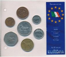 Írország 1970-1996. 1p-1P (7xklf) Európa utolsó pénzei vákuumcsomagolt forgalmi szett T:1-2- Ireland 1970-1996. 1 Penny - 1 Pound (7xdiff) Europes last coins coin set in vacuum packing C:AU-VF