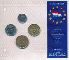 Luxemburg 1983-1990. 1Fr-50Fr János (4xklf) Európa utolsó pénzei vákuumcsomagolt forgalmi szett T:2 Luxembourg 1983-1990. 1 Francs - 50 Francs John (4xdiff) Europes last coins coin set in vacuum packing C:XF