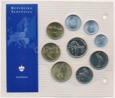 Szlovénia 1992-2004. 10st-50T (9xklf) "Európa utolsó pénzei" vákuumcsomagolt forgalmi szet...