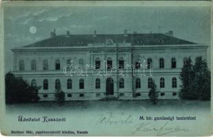 1900 Kassa, Kosice; M. kir. gazdasági tanintézet. Breitner Mór kiadása / economic school (Rb)