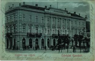 1900 Kassa, Kosice; Grand Hotel Schalkház nagy szállod. Nyulászi Béla kiadása / hotel (Rb)