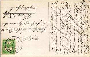 1908 Moraván, Morovan, Moravany nad Váhom (Nyitra); szarvasmarha etetés az erdőben / hikers feeding ...