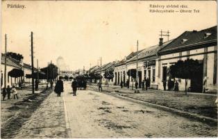 1921 Párkány, Stúrovo; Rákóczy út felső része, Kereskedelmi részvénytársaság üzlete / street, shops (fl)