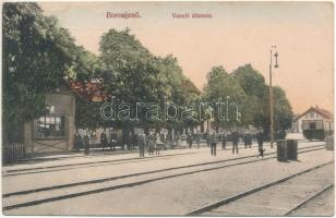 1912 Borosjenő, Borosineu, Ineu; vasútállomás. Marosy Vendel kiadása / railway station (EK)