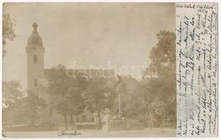 1906 Kéthely (Somogy), Római katolikus templom. photo (szakadás / tear)