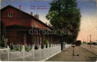 1915 Eszék, Essegg, Osijek; Kolodvor / vasútállomás / railway station (tűnyomok / pin marks)