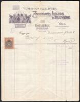 1905 Bp. IV. Kígyó tér, Zwieback Lajos és Testvére Nőiruha Kereskedők fejléces számlája