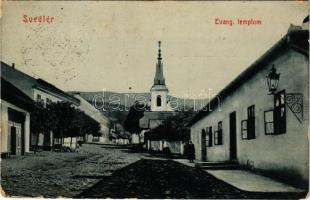 1911 Svedlér, Svedlár; Evangélikus templom. W.L. Bp. 2717. Ifj. Langermann Mihály kiadása / Lutheran church (EK)