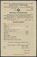1941 Belépési nyilatkozat a Magyar Nemzetiszocialista Pártba - Hungarista mozgalom.