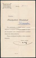 1915 Kner Izidor nyomdász aláírt levele