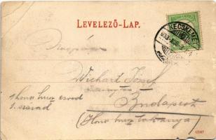 1908 Kecskemét, Honvéd huszárlaktanya. Komor Gyula kiadása (b)