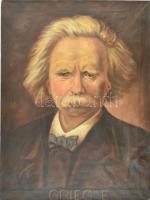 M Rausch jelzéssel: Edvard Grieg zeneszerző portréja. Olaj, vászon, 55x40 cm.