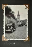 1935-1936 Régi francia fényképalbum, 70 db fotóval (9x6 cm méretben), az albumlapokon feliratozva. D...