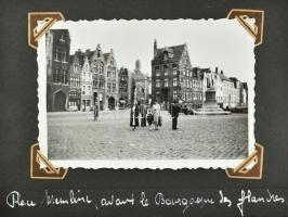 1935-1936 Régi francia fényképalbum, 70 db fotóval (9x6 cm méretben), az albumlapokon feliratozva. D...