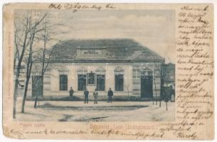 1901 Jászjákóhalma, Ficzek iskola (Római katolikus népiskola) télen. Fazekas Sándor kiadása (b)