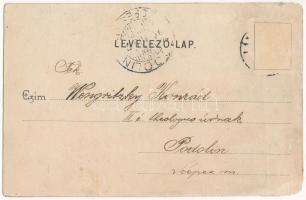 1901 Jászjákóhalma, Ficzek iskola (Római katolikus népiskola) télen. Fazekas Sándor kiadása (b)