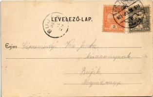 1901 Esztergom, Szentháromság szobor, Városháza. Kardos Dezső kiadása (fl)