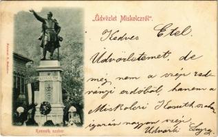 1898 (Vorläufer) Miskolc, Kossuth Lajos szobor. Ferenczi B. kiadása (fl)