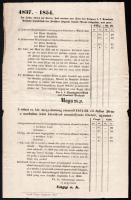 1854 Tolna marhahús árszabályozás hirdetménye 20x34 cm