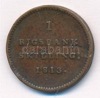 Dánia 1813. 1R Cu "VI. Frigyes" T:2-
Denmark 1813. 1 Rigsbankskilling "Frederick VI&...