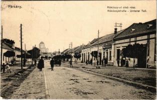 1920 Párkány, Stúrovo; Rákóczy út felső része, Kereskedelmi részvénytársaság üzlete / street, shops (Rb)