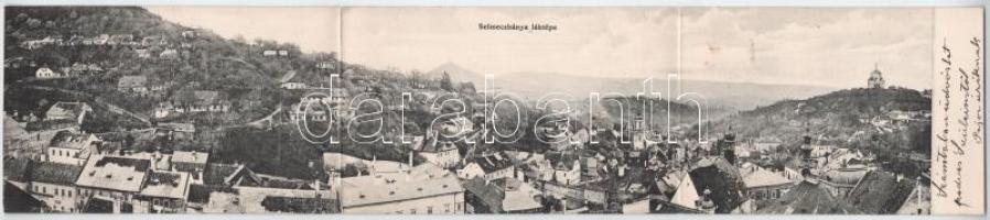 1906 Selmecbánya, Schemnitz, Banská Stiavnica; Grohmann és Kuchta kiadása, Három-részes kihajtható panorámalap / 3-tiled folding panoramacard