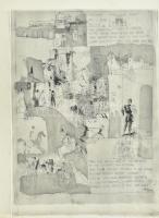 Würtz Ádám (1927-1994): Shakespeare illusztráció (Rómeó és Júlia II.), rézkarc-akvatinta, jelzés nélkül, jó állapotban, 40x30 cm