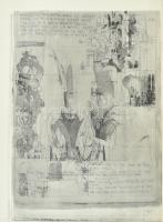 Würtz Ádám (1927-1994): Shakespeare illusztráció (Rómeó és Júlia III.), rézkarc-akvatinta, jelzés nélkül, jó állapotban, 40x30 cm