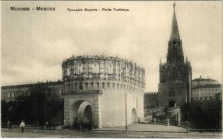 Moscow, Moscou; Porte Troitzkya / Troitskaya gate and bridge
