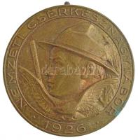 Sződy Szilárd (1878-1939) 1926. Nemzeti Cserkésznagytábor Cu jelvény (28,5mm) T:2 / Hungary 1926. Nemzeti Cserkésznagytábor Cu badge. Sign.: Szilárd Sződy (28,5mm) C:XF