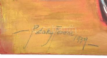 vitéz Pataky Ferenc (1897-?): Műtermi csendélet. Tempera, papír, jelzett, sérült, 60x50 cm