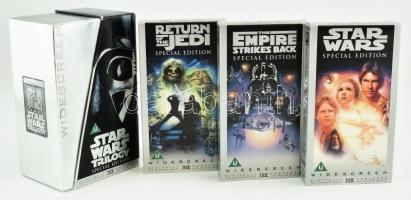 The Star Wars Trilogy, Special Edition, a Csillagok háborúja-trilógia VHS-en, angol nyelven, kissé sérült díszdobozban