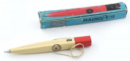 RadioPen retró rádiós toll, gombelemes, működik, eredeti dobozával és leírással