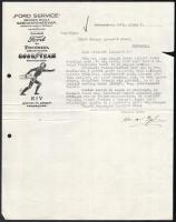 1936 Székesfehérvár, Ford Service Berger Gyula fejléces levélpapírjára írt levél