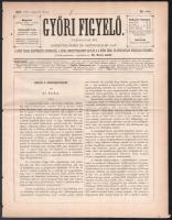 1873 Győr, Győri Figyelő Társadalmi, Közművelődési és Szépirodalmi Lap 59. szám, címlapon a kolerajárványról szóló cikkel