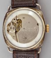 Ezüst (Ag) Kienzle férfi karóra, mechanikus szerkezettel, analóg kijelzős, bőrszíjjal, működik, kopo...