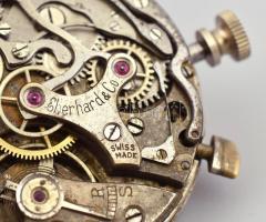 Eberhard & Co kronográf, mechanikus szerkezet (csak szerkezet!!!!!), működik, korának megfelelő ...