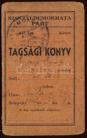 1946 Szociáldemokrata párt tagsági könyv